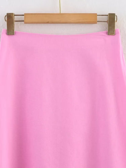 Summer Simplicity” V-Neck Vest & High Waist Midi Skirt Set | Sleeveless Office Chic 2-Piece