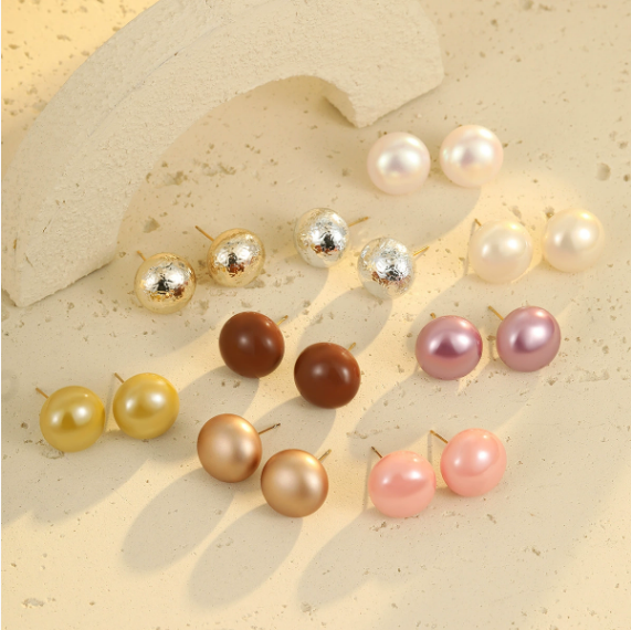 [TGC Retro French Pearl Earrings | Elegant Glossy High-Grade Statement Earrings for Women]