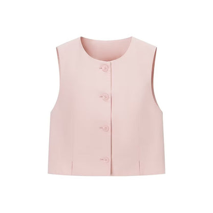 [TGC “Effortless Grace” Summer Vest & Pleated Trousers Set | Office Chic Minimalist Style]