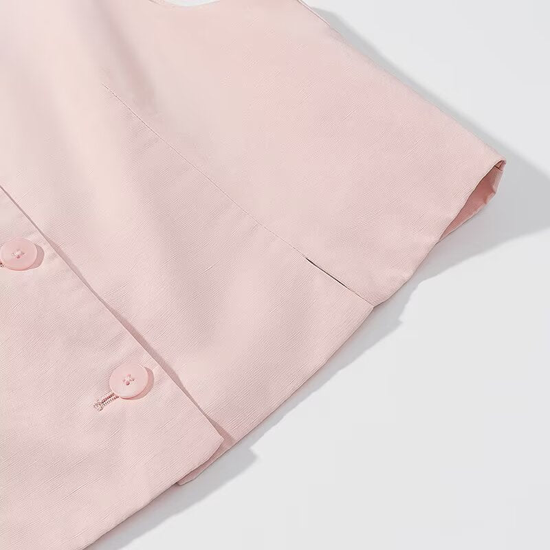 [TGC “Effortless Grace” Summer Vest & Pleated Trousers Set | Office Chic Minimalist Style]