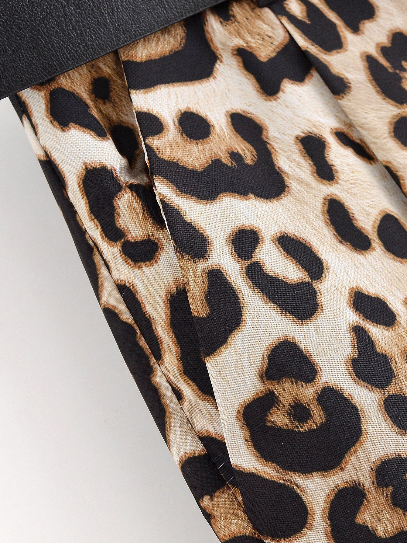 Luxe Belted Satin Trousers” | Casual Wide Leg Animal Print Pants with Pockets