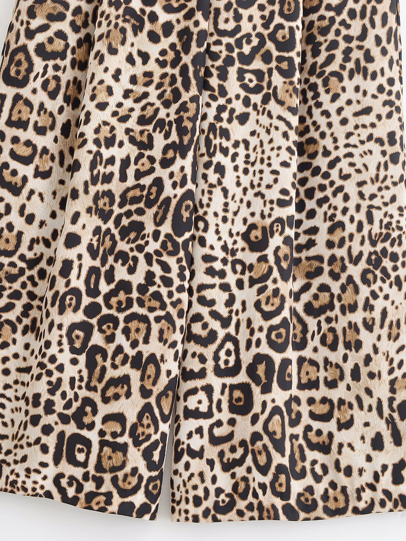 Luxe Belted Satin Trousers” | Casual Wide Leg Animal Print Pants with Pockets