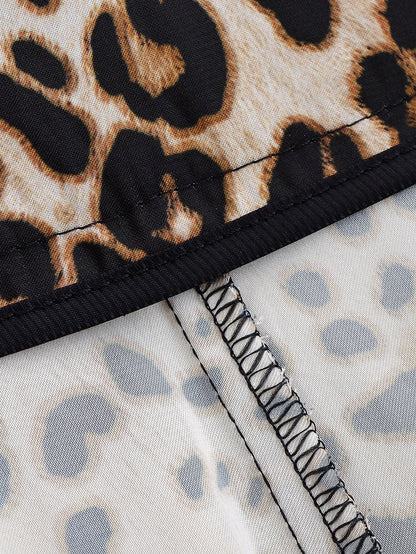 Luxe Belted Satin Trousers” | Casual Wide Leg Animal Print Pants with Pockets