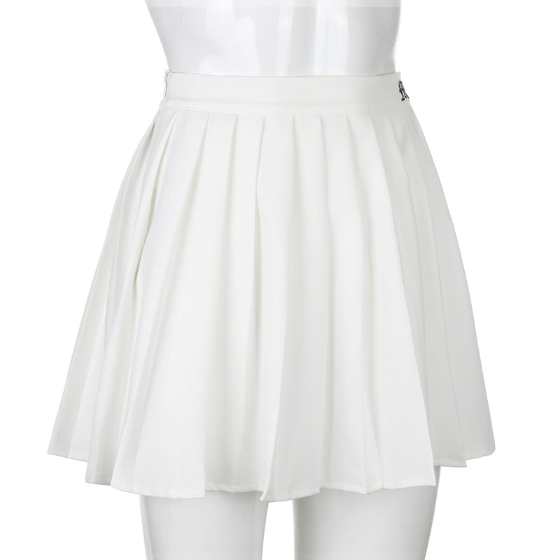 Casual Spring Outfits 2024 | Old Money Aesthetic White Pleated Short Skirt