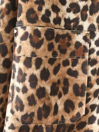 TGC Fashion Fall Outfits 2024, Brown Blazer Leopard Print Suede Jacket