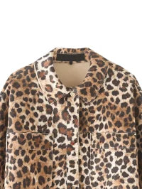 TGC Fashion Fall Outfits 2024, Brown Blazer Leopard Print Suede Jacket