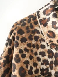 TGC Fashion Fall Outfits 2024, Brown Blazer Leopard Print Suede Jacket