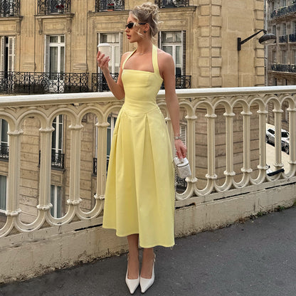 [Summer Muse Maxi] | Best Seller Women’s High Waist Halter Tube Top Dress – Elegant Slim Fit Maxi by TGC