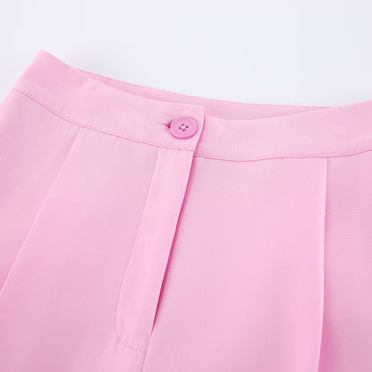 TGC “Blush Balance” Summer Set | Pink Sleeveless Collared Waistcoat & Wide Leg Pants | Casual Office Chic