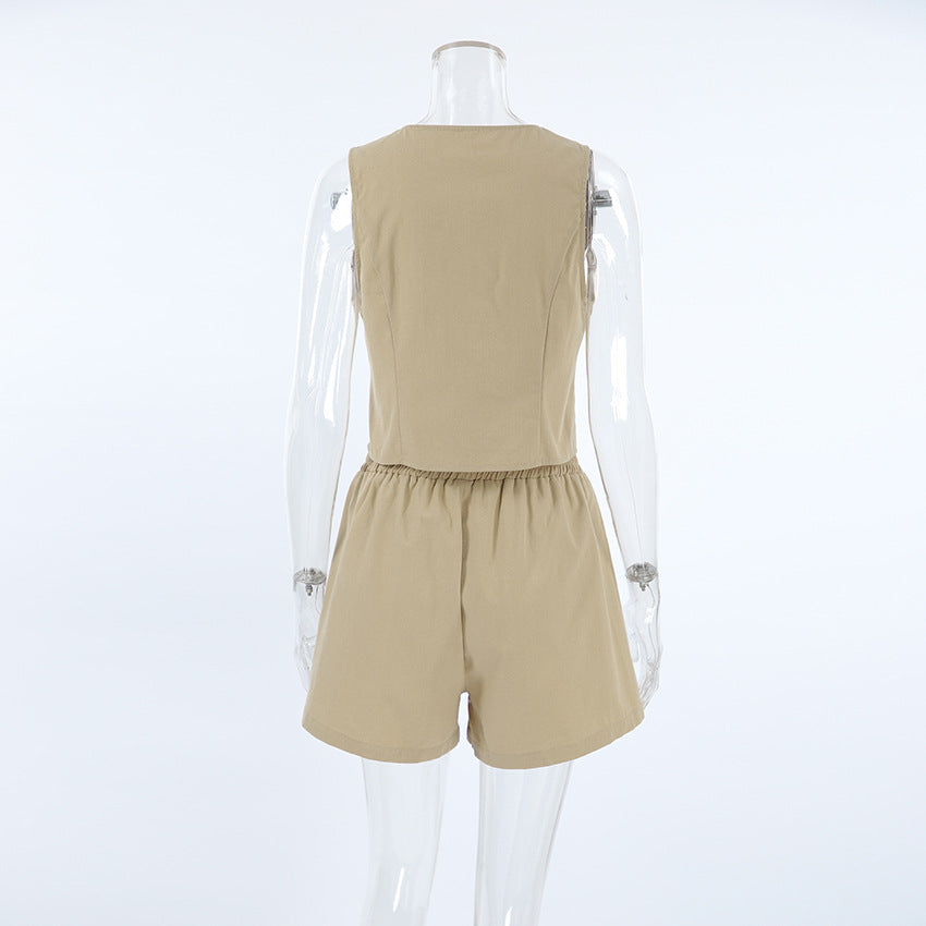 Summer Outfits 2024 | Chic Cotton Vest Shorts Outfit 2-piece Set