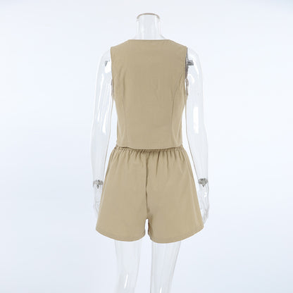 Summer Outfits 2024 | Chic Cotton Vest Shorts Outfit 2-piece Set