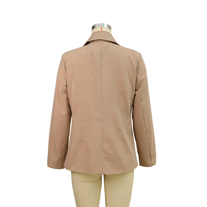 TGC FASHION Fall Outfits 2024, Casual Thin Beige Blazer