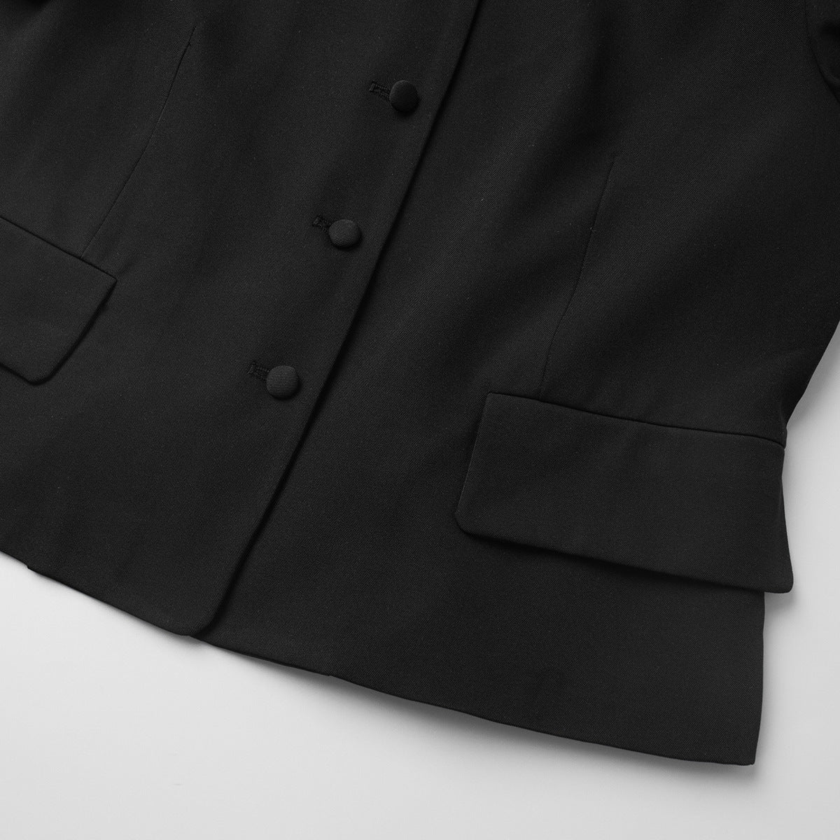 TGC “Fall Edit” Black Office Skirt Set | Minimalist Long Sleeve Collared Top & High-Rise Skirt