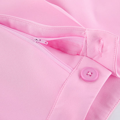 TGC “Blush Balance” Summer Set | Pink Sleeveless Collared Waistcoat & Wide Leg Pants | Casual Office Chic