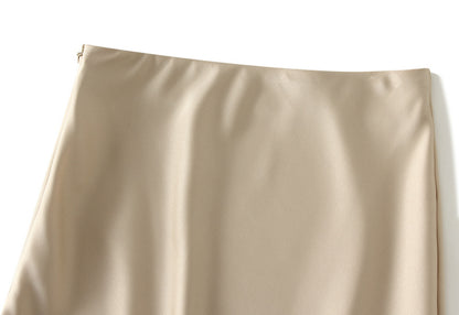 Casual Spring Outfits 2024 | Silk Fishtail High Waist Skirt
