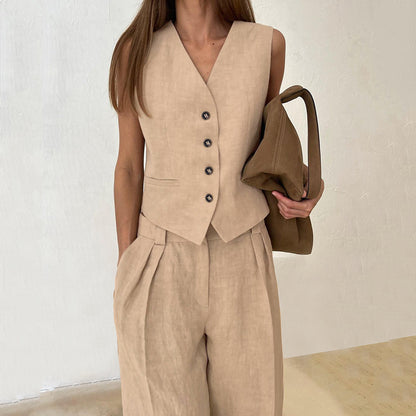 Casual Summer Outfits 2024 | Classic Vest Pants Outfit 2-piece Set