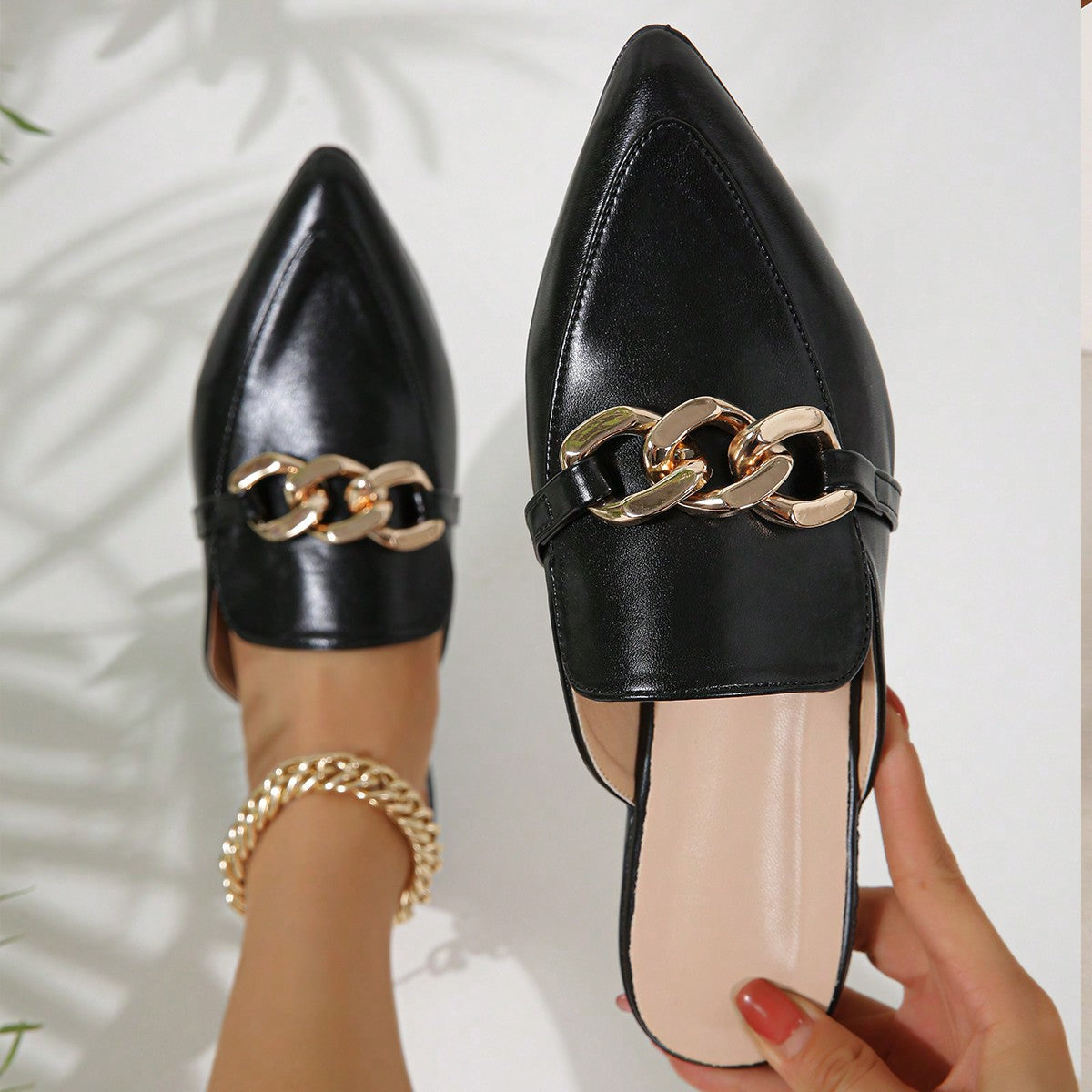 TGC “Clairé” Mules | Elegant Minimalist Flats for Office & Everyday Ease