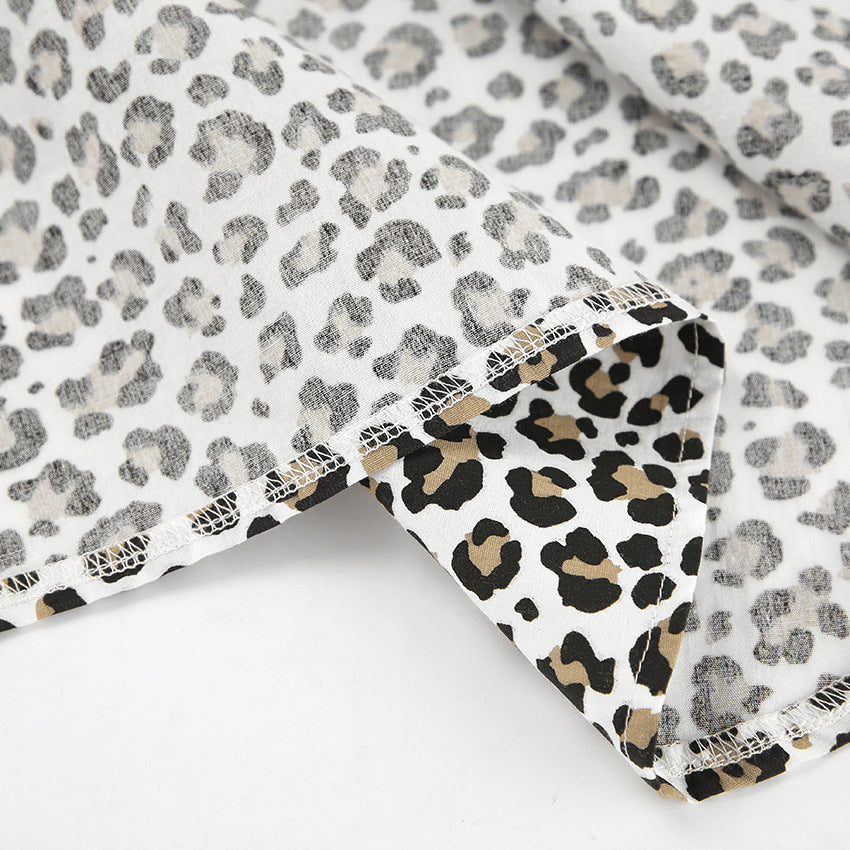 2024 Fashion Trends | Leopard Loose Long Sleeve Ruffles Cotton Shirt