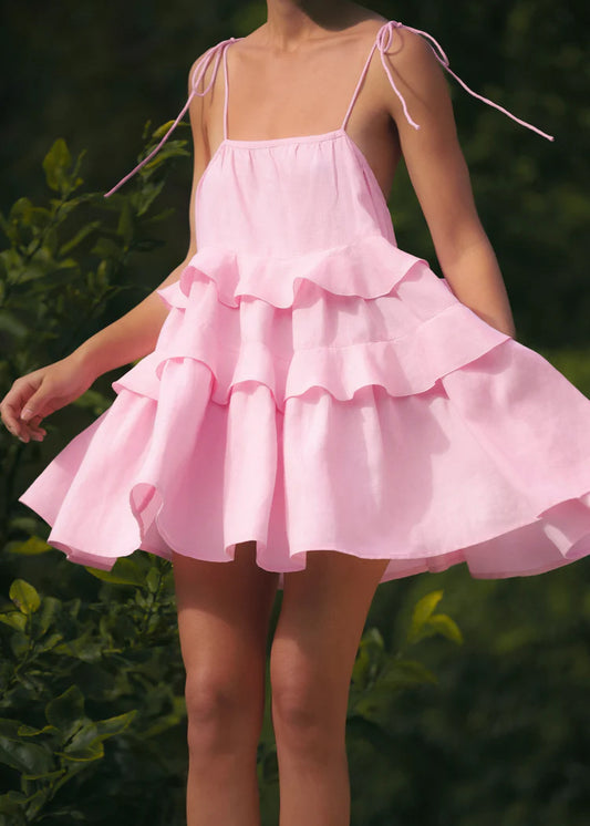 Summer Dresses 2024 | Cotton Ruffled Multi Layered Tiered Mini Dress