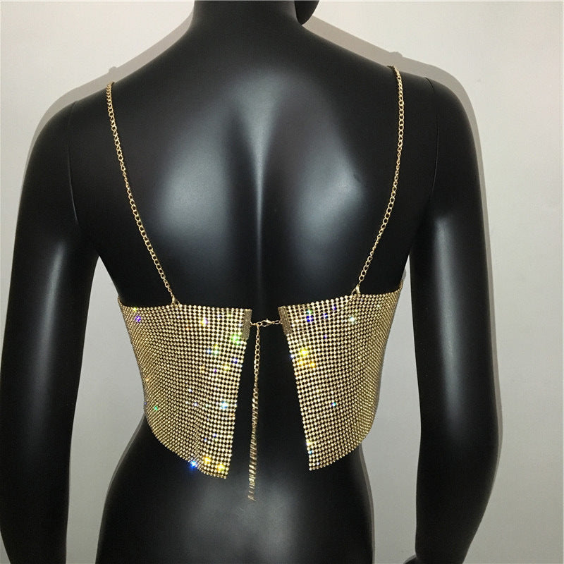 Summer Outfits 2024 | Y2K Glitter Rhinestones Crop Top