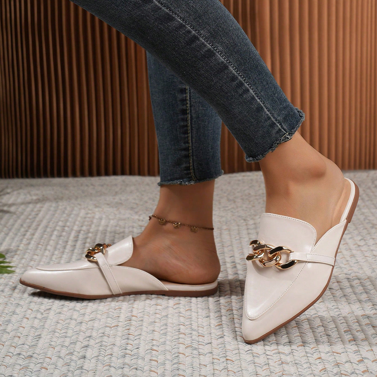 TGC “Clairé” Mules | Elegant Minimalist Flats for Office & Everyday Ease
