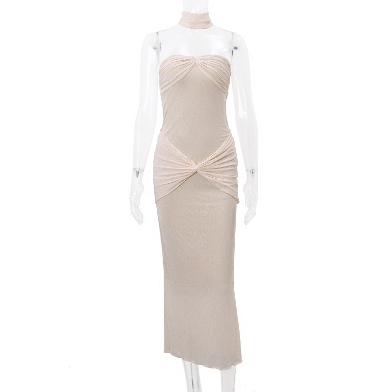 Summer Dresses 2024 | See Through Rhinestone Tube Top Maxi Long Dress M / Apricot Summer Dresses 2024 | See Through Rhinestone Tube Top Maxi Long Dress M / Apricot