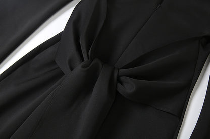 TGC “Céleste” Collared Maxi Dress | Slim Fit Lace-Up Waist & Front Split Elegance