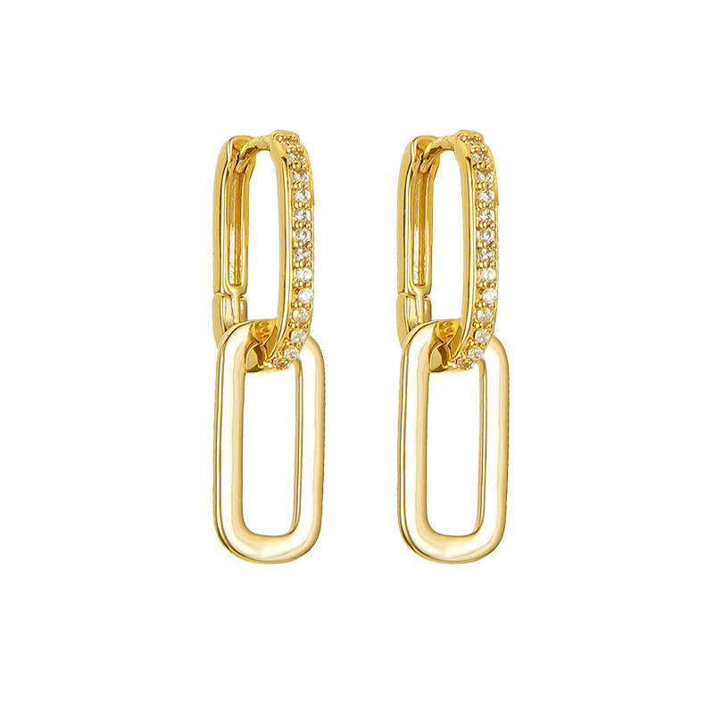 Summer Jewelry |  Extra Chunky Chain Creative Zirconia Earrings