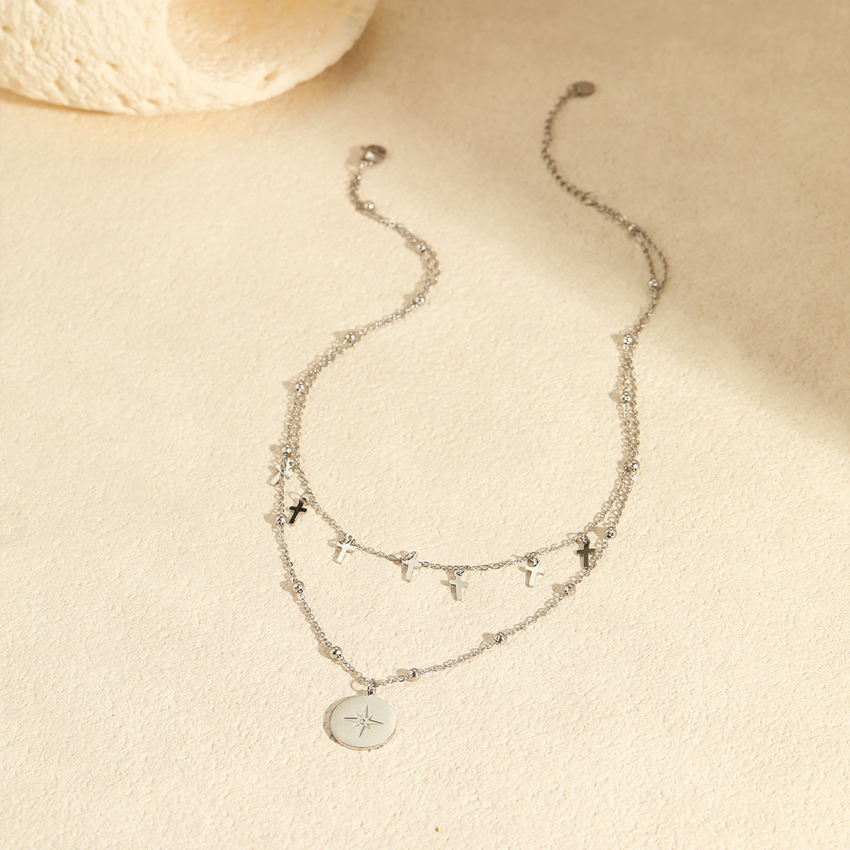 TGC Crosses | Heavenly Alignment Double-Layer Cross & Star Necklace