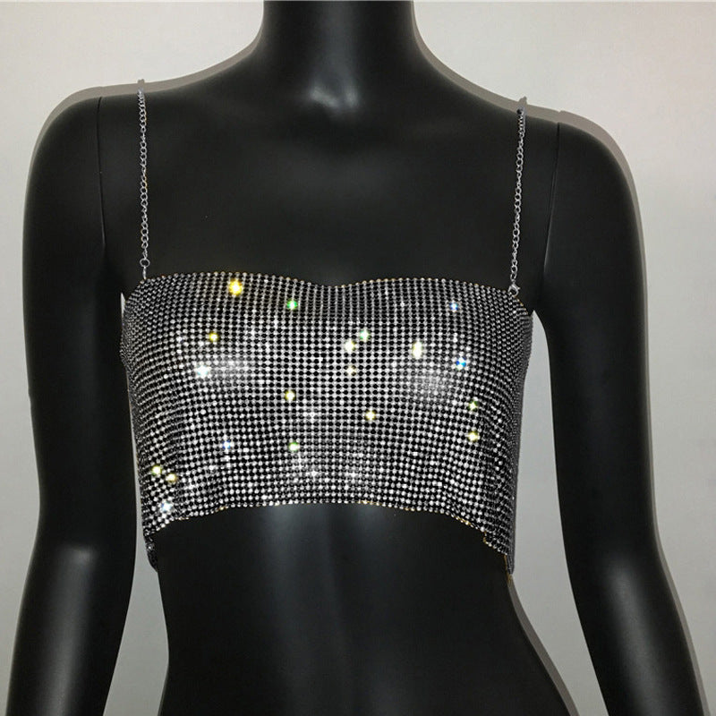 Summer Outfits 2024 | Y2K Glitter Rhinestones Crop Top