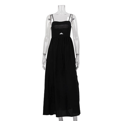 TGC Fashion Fall Outfits 2024, Cotton Maxi Black Dress