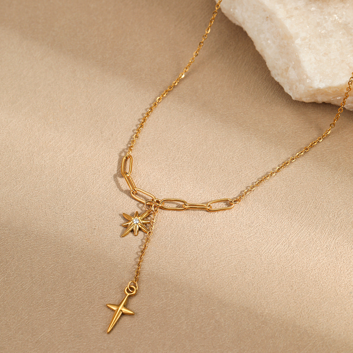 TGC Crosses | The Guiding Star Eight-Point Star & Cross Necklace