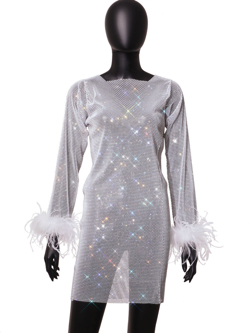 see through mini dresses Rhinestone Dresses