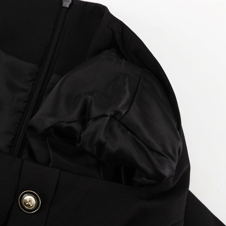 TGC “Noir Contour” Set | Square-Neck Cardigan & Midi Skirt