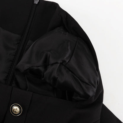 TGC “Noir Contour” Set | Square-Neck Cardigan & Midi Skirt