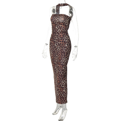 TGC FASHION 2024 Fashion Trends Vacation Dress, Brown Leopard Maxi Dress