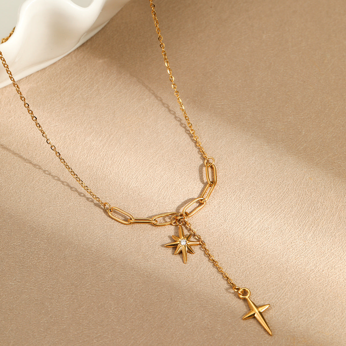 TGC Crosses | The Guiding Star Eight-Point Star & Cross Necklace