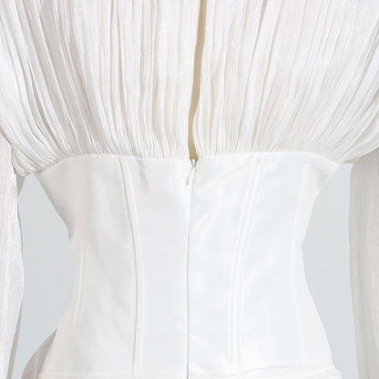 [The Garden Party Socialite Dress] | High Grade Ruffled 3D Floral V-Neck Puff Sleeve Short Dress – Summer Elegance by TGC