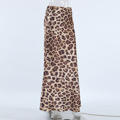 TGC FASHION 2024 Fashion Fall Outfits, Satin Maxi Leopard Skirt