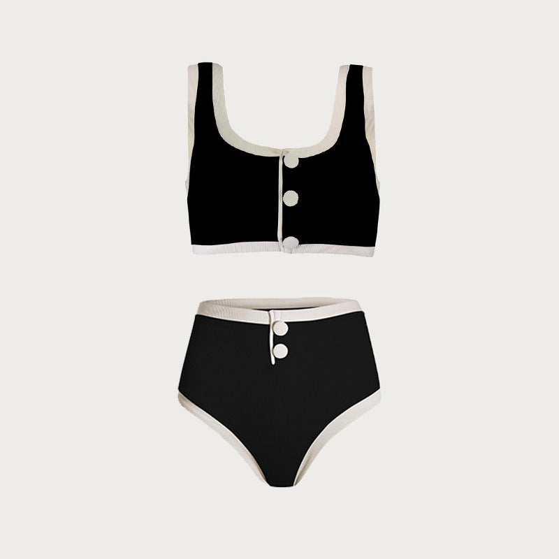 Summer Outfits 2024 | Black and White Contrast Elegant Bikini