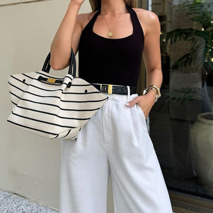 Essential Flow” High-Waist Wide Leg Trousers | Minimalist Straight Pants with Pockets