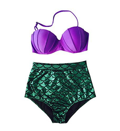 Holographic Resort Outfits | Mermaid Core Aesthetic High Waist Bikini