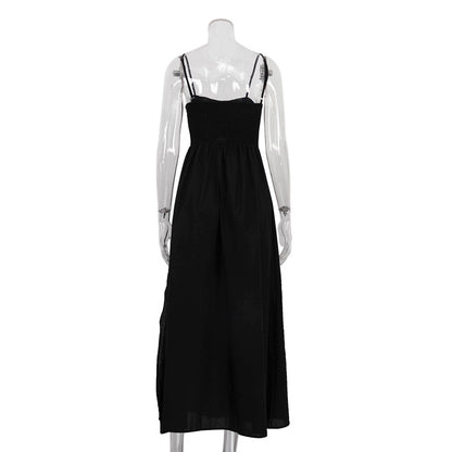 TGC Fashion Fall Outfits 2024, Cotton Maxi Black Dress