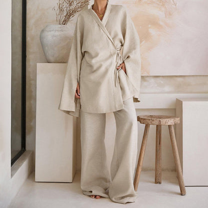 Summer Outfits 2024 | Cotton Kimono Robe Outfit 2-piece Set