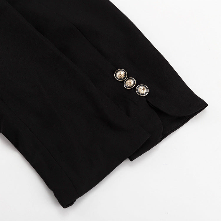 TGC “Noir Contour” Set | Square-Neck Cardigan & Midi Skirt