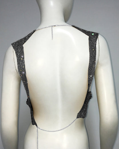 Summer Outfits 2024 | Y2K Glitter Rhinestones Backless Crop Top