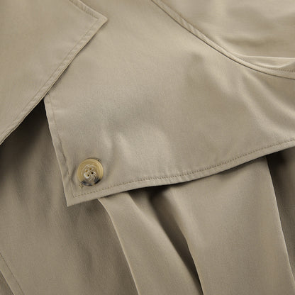 TGC “Autumn Edit” Khaki Trench Coat | Double-Breasted Short Casual Cropped Jacket