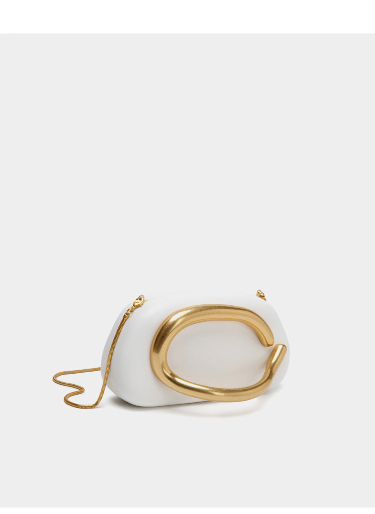 [TGC “C Luxe” Metal Box Clutch | Elegant Evening & Cocktail Crossbody Bag]