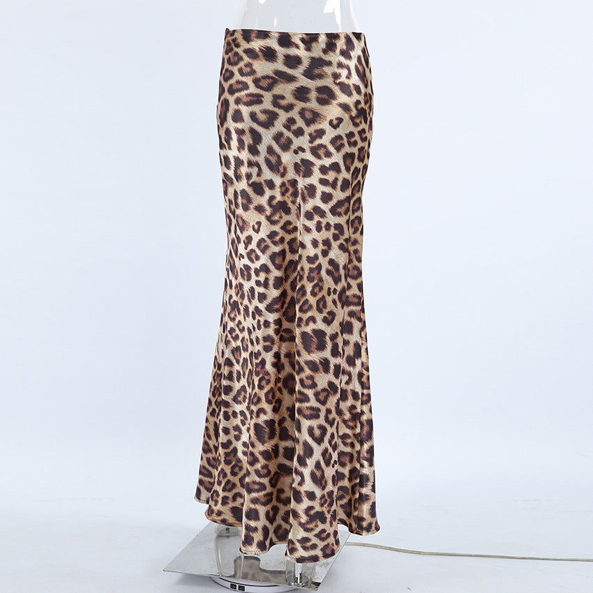 TGC FASHION 2024 Fashion Fall Outfits, Satin Maxi Leopard Skirt