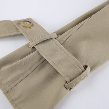 TGC “Autumn Edit” Khaki Trench Coat | Double-Breasted Short Casual Cropped Jacket